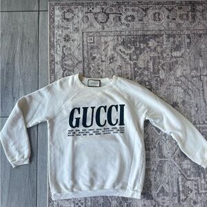 Gucci Cream Sweatshirt with Black Logo